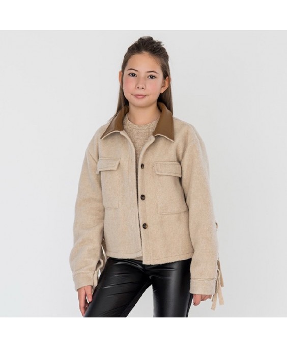 Яке с ресни "Contrast" м.8007 /128-164/ в бежово