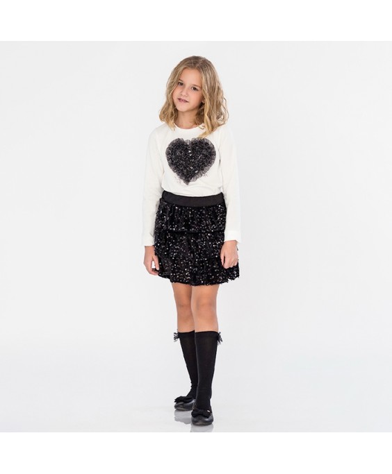 Пола с пайети "Contrast " м.6723 /104-152/ в черно